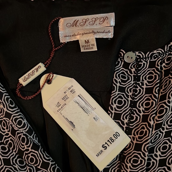 Max Studio Specialty Products black and white dress with belt size M - Picture 3 of 3